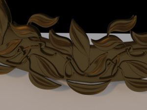 round mirror leaf ornament 3D Model
