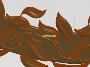 round mirror leaf ornament 3D Model