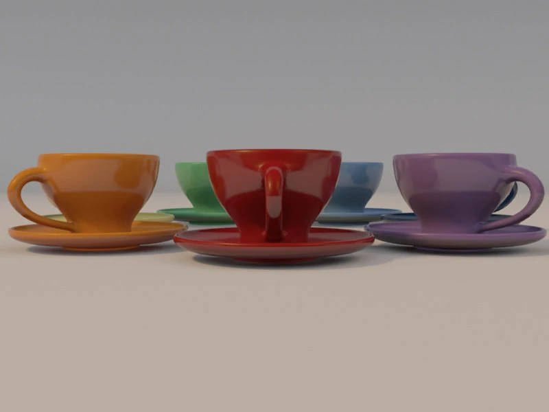 ceramic teacups 3D Model .c4d .max .obj .3ds .fbx .stl .blend