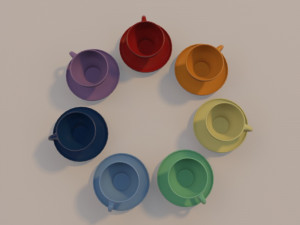 ceramic teacups Modello 3D