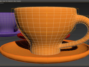 ceramic teacups Modello 3D