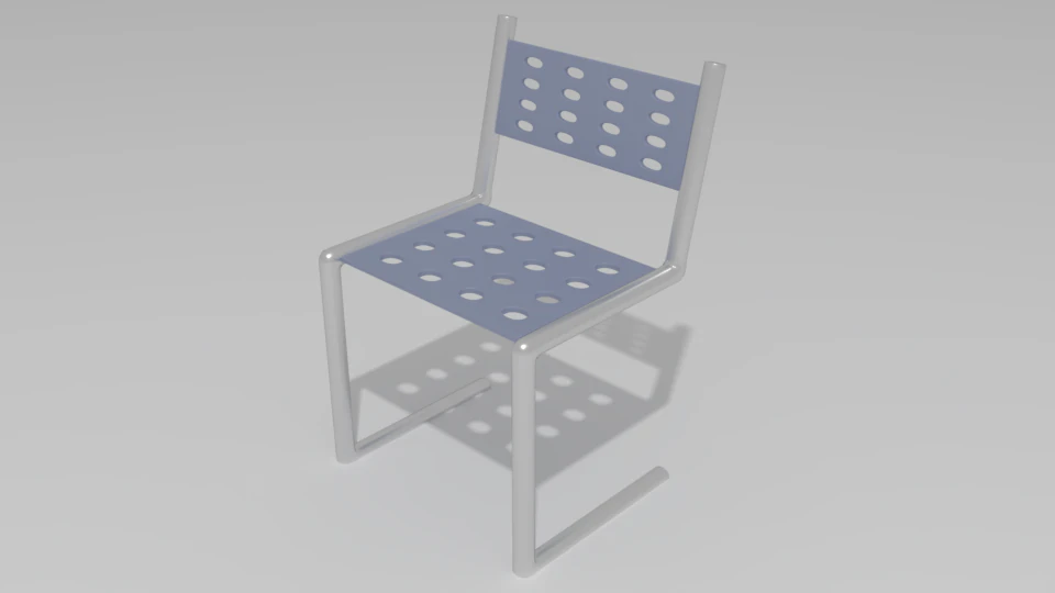 metal chair 3D Model .c4d .max .obj .3ds .fbx .stl .blend 