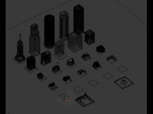 Low Poly City Buildings Pack 3D Model