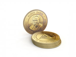 gold coin 100th anniversary - birth of ruben dario 3D 모델