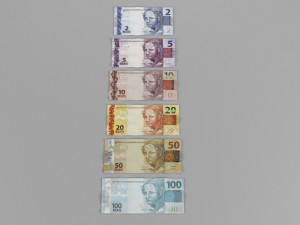 brazilian real brl currency pack 3D 모델