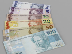 brazilian real brl currency pack 3D 모델