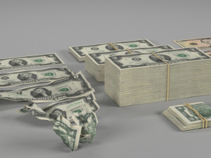 american dollar usd currency pack Modelo 3D