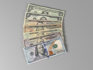 american dollar usd currency pack Modelo 3D
