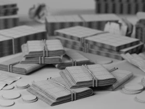 american dollar usd currency pack 3D Model