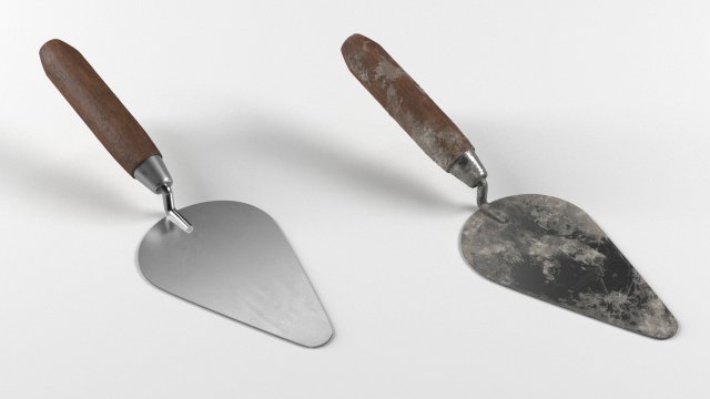 cement spatula dirty and clean Modello 3D .c4d .max .obj .3ds .fbx .stl .blend 