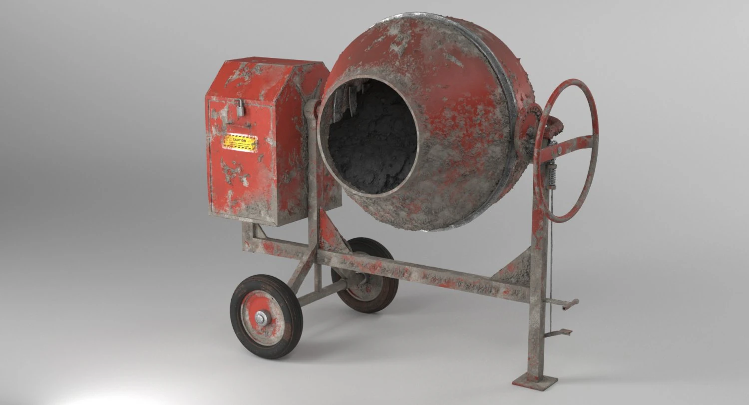 cement mixer dirty and clean 3D Model .c4d .max .obj .3ds .fbx .stl .blend 