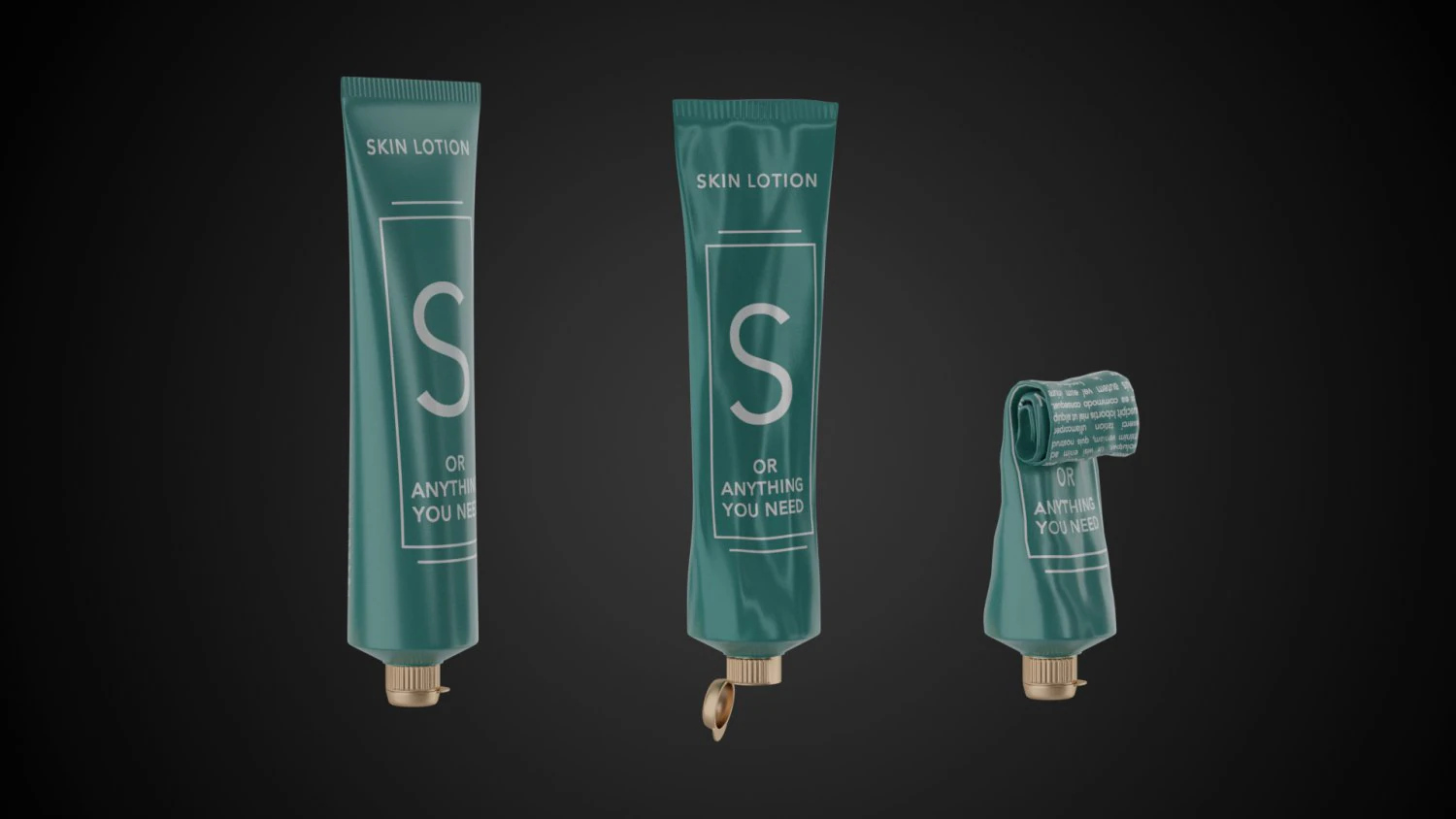tube container full empty and crumpled 3D Model .c4d .max .obj .3ds .fbx .stl .blend
