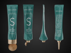 tube container full empty and crumpled 3D Model