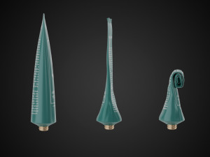 tube container full empty and crumpled 3D Model