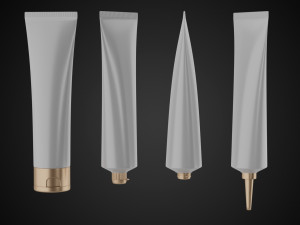 tube container full empty and crumpled 3D Model