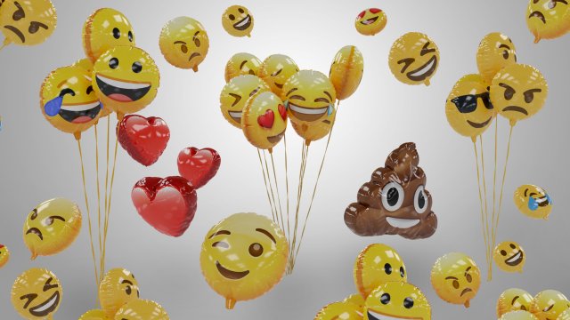 emoji balloons pack Model 3D .c4d .max .obj .3ds .fbx .stl .blend 