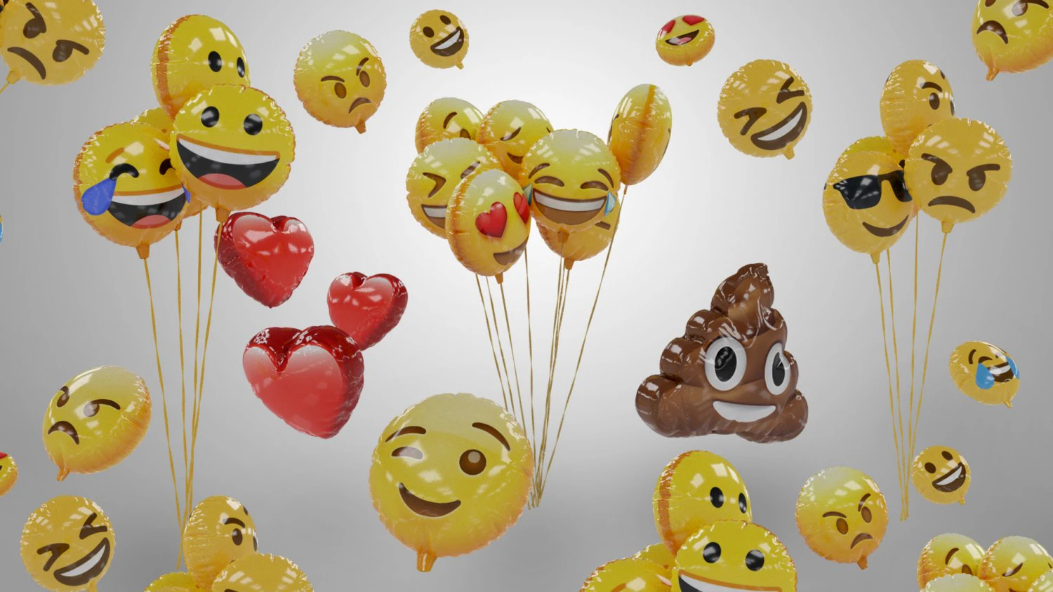 emoji balloons pack 3D Model .c4d .max .obj .3ds .fbx .stl .blend 