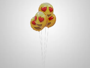 emoji balloons pack 3D Model