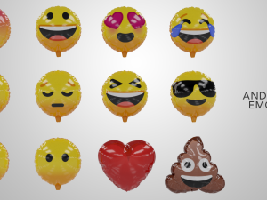 emoji balloons pack Model 3D