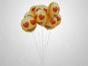 emoji balloons pack 3D Model