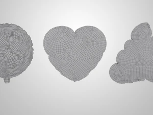 emoji balloons pack 3D Model