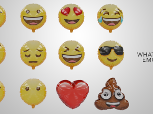 emoji balloons pack Model 3D