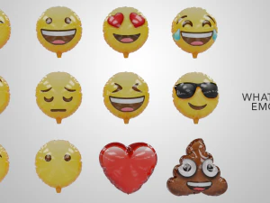 emoji balloons pack 3D Model