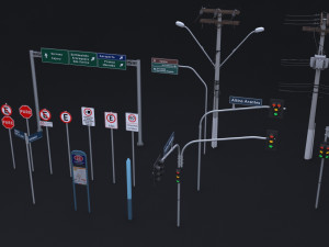 brazilian traffic assets 3D Model