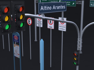 brazilian traffic assets 3D Model