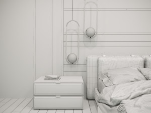 bedroom interior scene Modello 3D