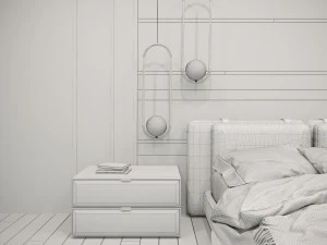 escena interior del dormitorio Modelo 3D