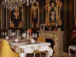 classic dining room Modèle 3D