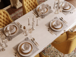 classic dining room Modèle 3D