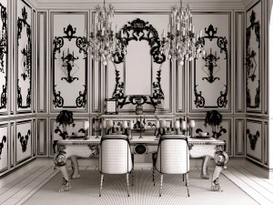 classic dining room 3D Model