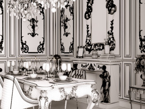 classic dining room Modèle 3D