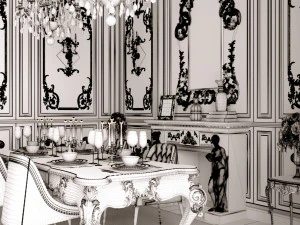 classic dining room 3D Model