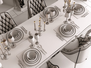 classic dining room Modèle 3D