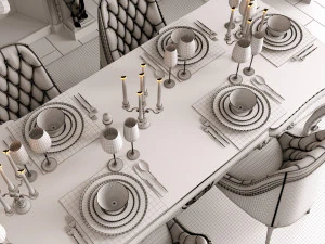 classic dining room 3D Model
