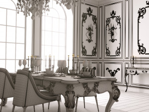 classic dining room Modèle 3D