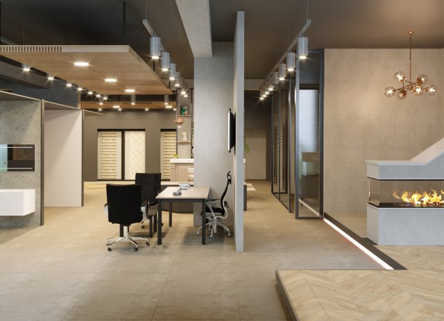 showroom interior scene 01 3D Model .c4d .max .obj .3ds .fbx .stl .blend 