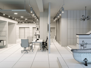 showroom interior scene 01 3D Model