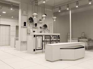 showroom interior scene 01 3D Model