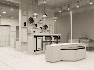 showroom interior scene 01 3D Model
