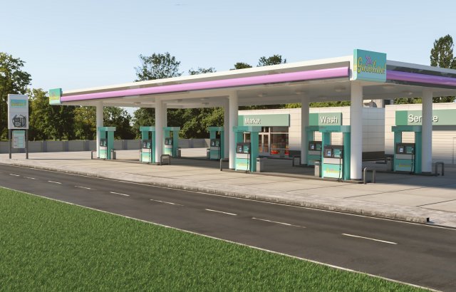 the gasoline gas station 3D मॉडल .c4d .max .obj .3ds .fbx .stl .blend 