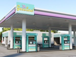 the gasoline gas station 3D मॉडल
