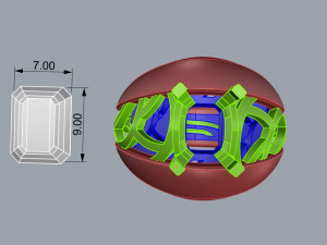 anello emerald cut 3D-printmodel
