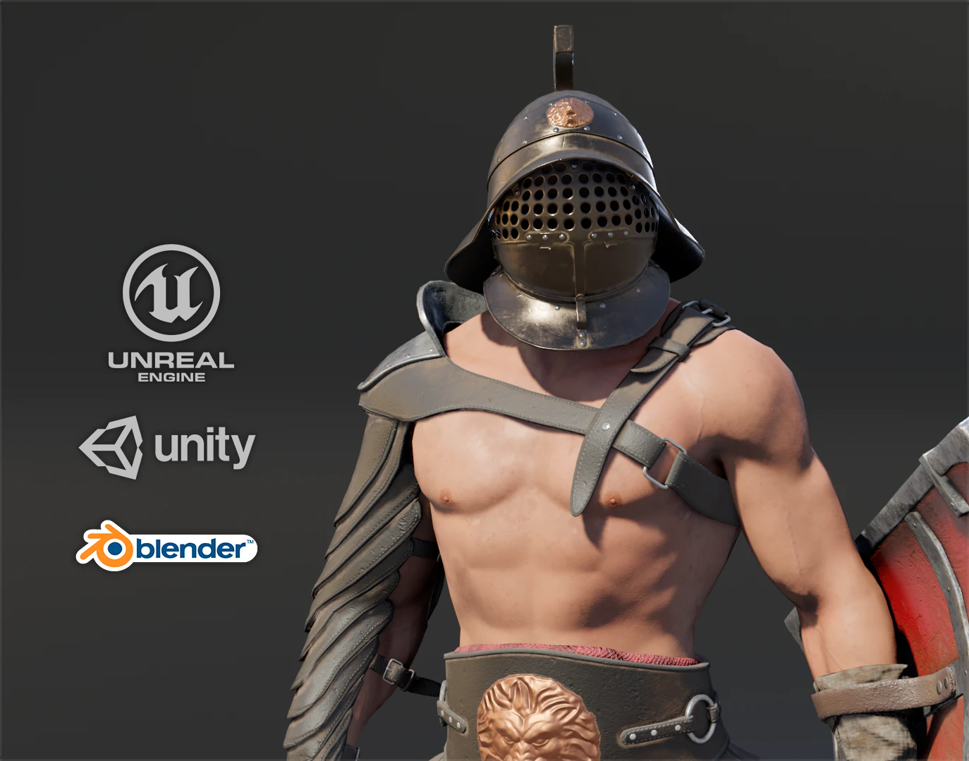 gladiador murmillo Modelo 3D .c4d .max .obj .3ds .fbx .stl .blend 
