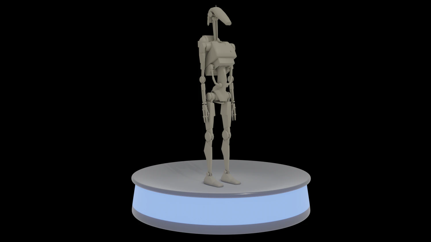 Low-Poly Droid 3D Model .c4d .max .obj .3ds .fbx .stl .blend