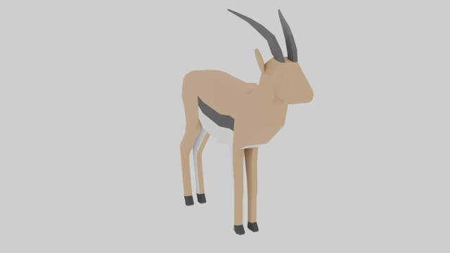 rigged gazelle 3D Model .c4d .max .obj .3ds .fbx .stl .blend 