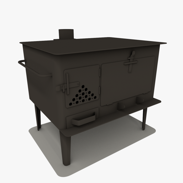wood stove 3D Model .c4d .max .obj .3ds .fbx .stl .blend 